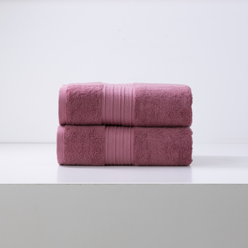 2pc Renee Taylor Brentwood 650GSM Low Twist Bath Sheet Rosebud