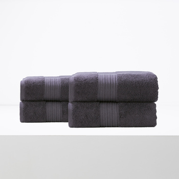 4pc Renee Taylor Brentwood 650GSM Low Twist Bath Sheet Carbon