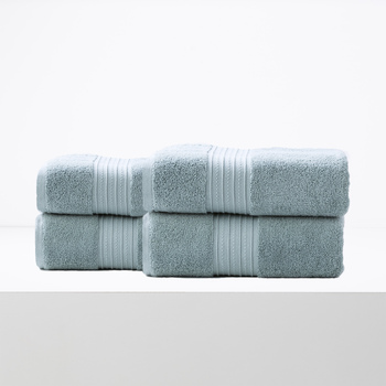4pc Renee Taylor Brentwood 650GSM Low Twist Bath Sheet Gray Mist