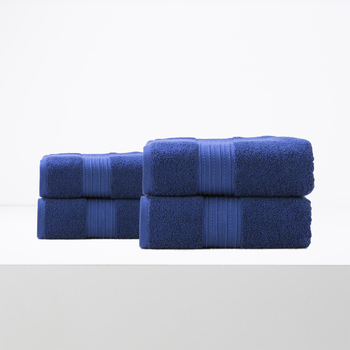 4pc Renee Taylor Brentwood 650GSM Low Twist Bath Sheet Royal
