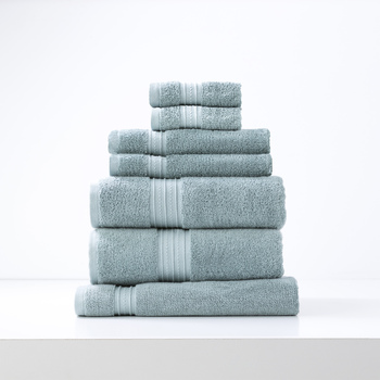 7pc Renee Taylor Brentwood 650GSM Low Twist Towel Set Gray Mist