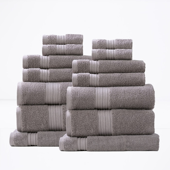 14pc Renee Taylor Brentwood 650GSM Low Twist Towel Set Whisper