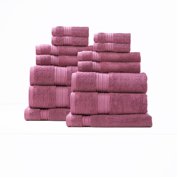 14pc Renee Taylor Brentwood 650GSM Low Twist Towel Set Rosebud