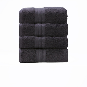 4pc Renee Taylor Brentwood 650GSM Low Twist Bath Towel Carbon