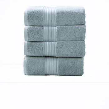 4pc Renee Taylor Brentwood 650GSM Low Twist Bath Towel Gray Mist