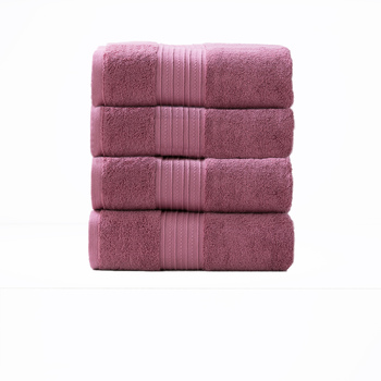 4pc Renee Taylor Brentwood 650GSM Low Twist Bath Towel Rosebud