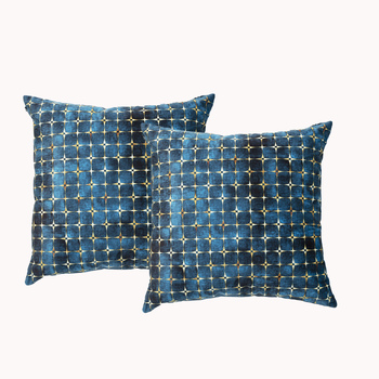 2pc Renee Taylor Poly Velvet Printed Filled Cushions 50x50cm Cubic