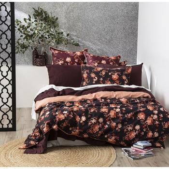 Renee Taylor 300TC Cotton Euro Pillowcase Florence Plum