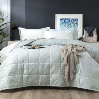 Ddecor Home Josephine 500TC Cotton Jacquard Comforter Set Queen Bed Sage