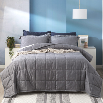 Ddecor Home Paisley 500TC Cotton Jacquard Comforter Set Queen Bed Slate