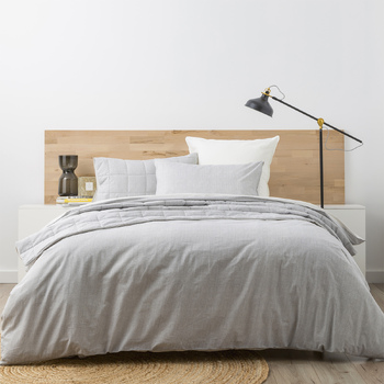 Renee Taylor Chambray King Bed Washed Cotton Quilt Cover Set Castlerock