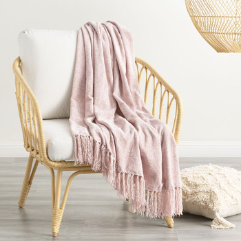 Renee Taylor Newland 130x170cm Chenille Throw Soft Plush Blanket Lotus