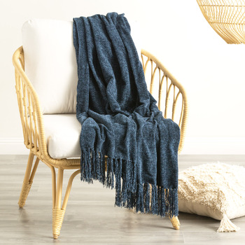 Renee Taylor Newland 130x170cm Chenille Polyester Throw - Opal