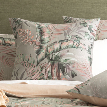 Renee Taylor 300TC Cotton 65cm Reversible Euro Pillowcase Palm Cove Forest