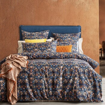 Renee Taylor Reversible 300TC Cotton Queen Bed Quilt Cover Set Blackthorn