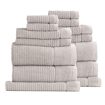 14pc Renee Taylor Cambridge Textured Bath/Hand/Face Towel Pumice Stone