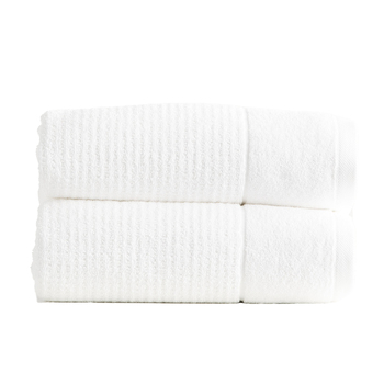 2PK Renee Taylor Cambridge 650GSM Textured 80x160cm Bath Sheet - Snow