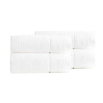 4PK Renee Taylor Cambridge 650GSM Textured 80x160cm Bath Sheet - Snow