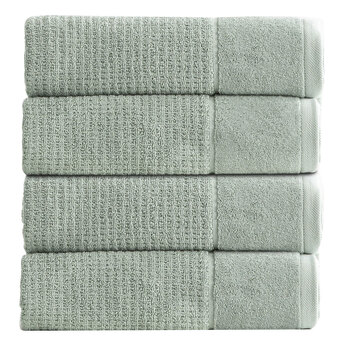 4PK Renee Taylor Cambridge 650GSM Textured 70x140cm Bath Towel - Eucalyptus