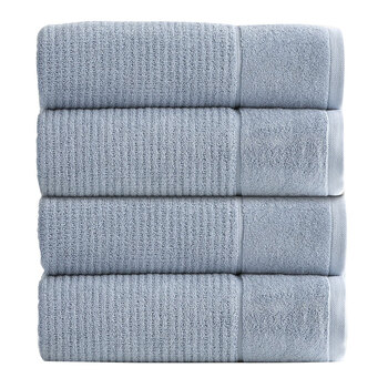 4PK Renee Taylor Cambridge 650GSM Textured 70x140cm Bath Towel Blue Mirage