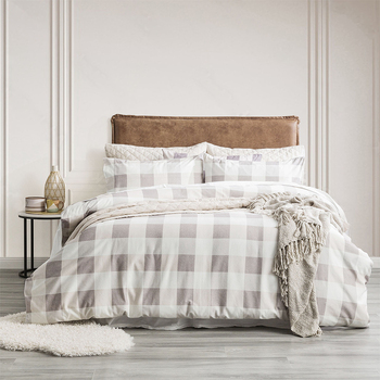 Park Avenue 175GSM Cotton Flannelette Single Quilt Cover Set Buffalo Checks