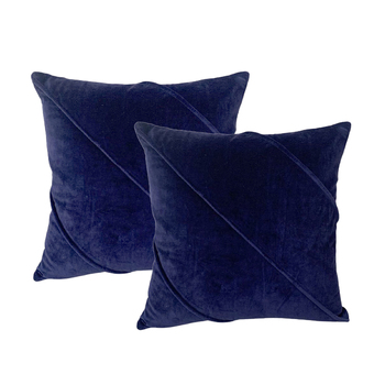 2pc Cloud Linen Trova Cotton Velvet/Polyester 50cm Cushion Set Square Pillow Ink