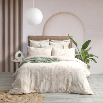 Renee Taylor Bentley Cotton Jacquard European Pillowcase 65x65cm Nude