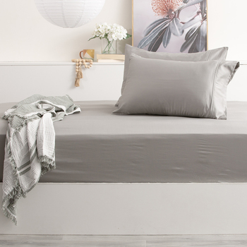 Park Avenue Queen 500TC Bamboo Cotton Sheet w/ 2x Pillowcases Charcoal