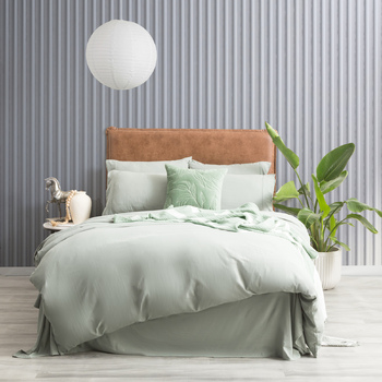 Ddecor Home Ultra Plush Microfiber Double Quilt Cover Set VNT Washed Sage