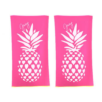 2pc Renee Taylor Jacquard Velour Large Beach Towel 100x180cm Hearts