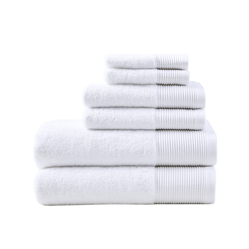 6pc Cloud Linen Retreat Cotton Tencel Antimicrobial Towel Set White