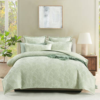 Renee Taylor Woods Jacquard Euro Pillowcase 65x65cm - Sage