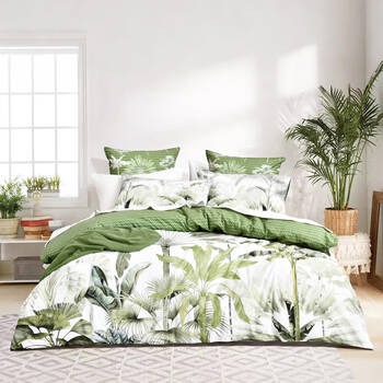 Renee Taylor 300 TC Cotton Reversible Euro Pillowcase Noosa Palm