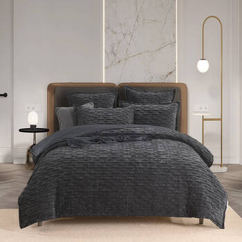 Renee Taylor Charlotte Jacquard Euro Pillowcase Square 65x65cm Onyx