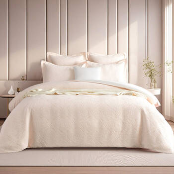 2PK Renee Taylor Bella Jacquard European Square Pillowcase 65x65cm Blush