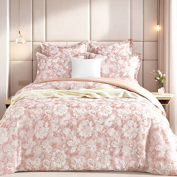 2PK Renee Taylor Aura Jacquard European Square Pillowcase 65x65cm Blush