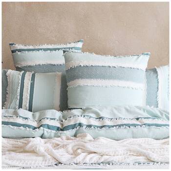 Renee Taylor Montego Coastal Stripe European Pillowcase Blue & White