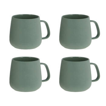 4PK Bramble Bay Summer Blooms Ceramic Everyday Kitchen Coffee Mug Peacock Green