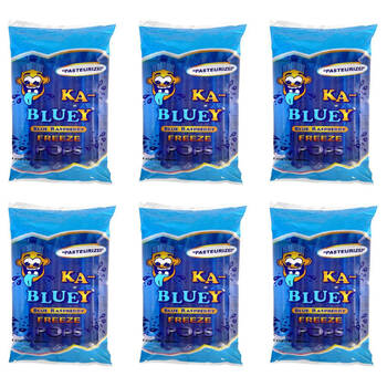 6x 10pc Ka-Bluey Freeze Ice Pops w/ Blue Raspbery Flavour 900ml 