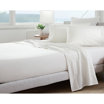 Jason Commercial Queen Bed Cotton Deluxe Flat Sheet 250x300cm White