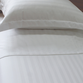 Jason Commercial Queen Bed Satin Stripe Flat/Top Sheet 250x285cm White
