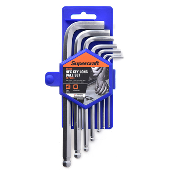 10pc Supercraft Allen/Hex Key Long Ball Metric Set 1.27-10mm