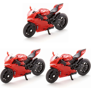 3PK Siku Ducati Panigale 1299 Diecast Motorbike 60mm Kids Toy 3y+
