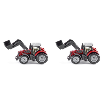 2PK Siku Massey Ferguson Tractor w/ Front Loader Diecast 93mm Toy 3y+