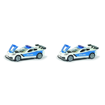 2PK Siku 1525 Chevrolet Corvette ZR1 Police Diecast 81mm Vehicle Toy 3y+