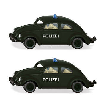 2PK Siku Black VW Beetle Police Car Vehicle Kids/Children Toy 3y+