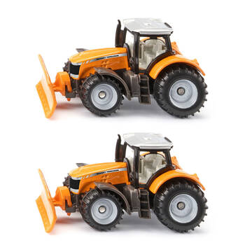 2PK Siku Orange Massey Ferguson w/ Snowplow Vehicle Kids Toy 3y+