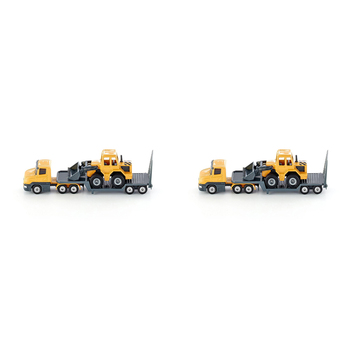 2PK Siku 1616 Low Loader Truck w/ Front Loader Diecast 158mm Toy 3y+