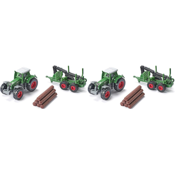 2PK Siku 1645 Fendt Tractor w/ Forestry Trailer Diecast 147mm Toy 3y+