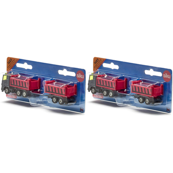 2PK Siku 1685 Truck w/ Dumper Body & Tipping Trailer 152mm Kids Toy 3y+